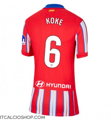 Atletico Madrid Koke #6 Prima Maglia Femmina 2024-25 Manica Corta